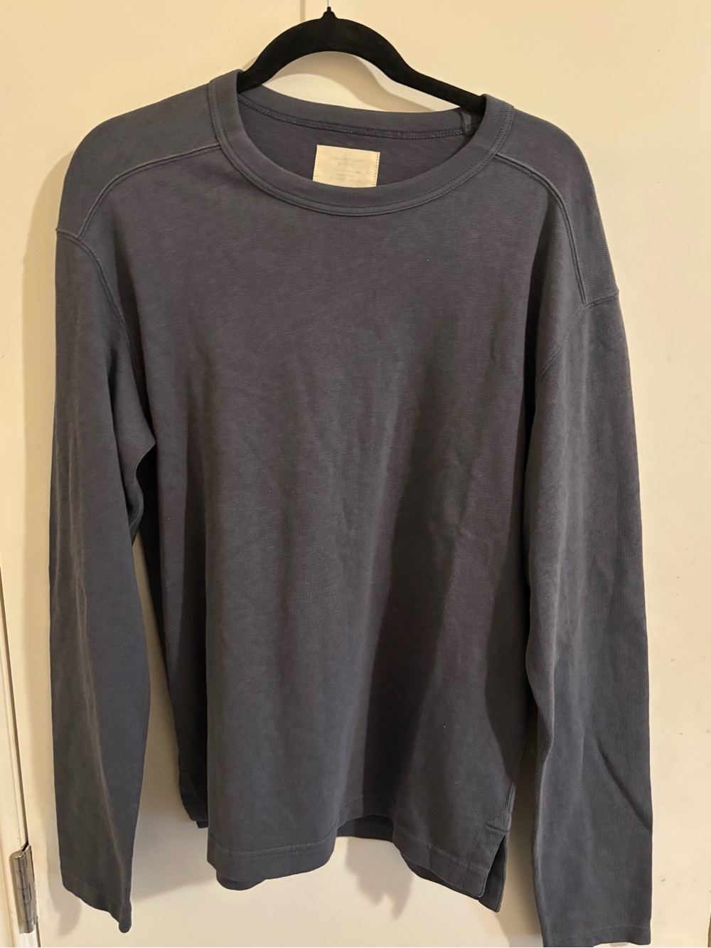 Buck Mason Charcoal Thermal Crewneck Top
